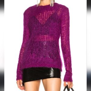 Helmut Lang Riot Mohair Knit Purple Sweater